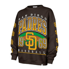 San Diego Padres Women's Trendy Team Go Big Oversized Sweatshirt - Brown | 47 brand