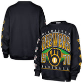 Milwaukee Brewers Women's Trendy Team Go Big Oversized Sweatshirt - Navy | 47 brand