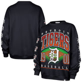 Detroit Tigers Women's Trendy Team Go Big Oversized Sweatshirt - Navy | 47 brand