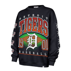 Detroit Tigers Women's Trendy Team Go Big Oversized Sweatshirt - Navy | 47 brand