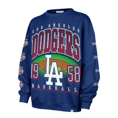 Los Angeles Dodgers Women's Trendy Team Go Big Oversized Sweatshirt - Royal | 47 brand