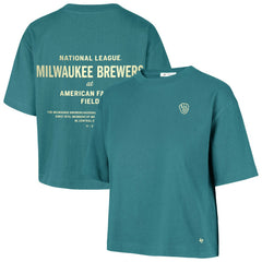 Milwaukee Brewers Women's Contemporary Basics Leon City T-Shirt - Teal | 47 brand
