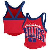 Philadelphia Phillies Women's Trendy Team Rally Sporty Cropped Racerback Tank Top - Red | 47 brand