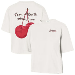 Atlanta Braves Women's Love Letter Reed City T-Shirt - Cream | 47 brand