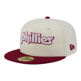 Philadelphia Phillies Two-Tone Stitch 59FIFTY Fitted Hat - Cream | New Era