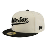 Chicago White Sox Two-Tone Stitch 59FIFTY Fitted Hat - Cream | New Era
