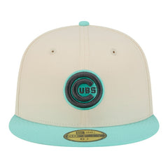 Chicago Cubs Two-Tone Color Pack 59FIFTY Fitted Hat - Light Beige/Turquoise | New Era