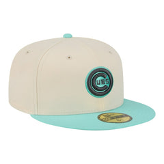 Chicago Cubs Two-Tone Color Pack 59FIFTY Fitted Hat - Light Beige/Turquoise | New Era