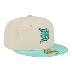 Detroit Tigers Two-Tone Color Pack 59FIFTY Fitted Hat - Light Beige/Turquoise | New Era