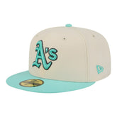 Athletics Two-Tone Color Pack 59FIFTY Fitted Hat - Light Beige/Turquoise | New Era