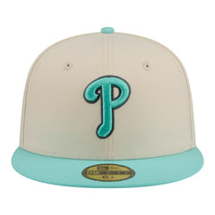 Philadelphia Phillies Two-Tone Color Pack 59FIFTY Fitted Hat - Light Beige/Turquoise | New Era