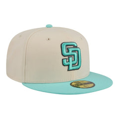 San Diego Padres Two-Tone Color Pack 59FIFTY Fitted Hat - Light Beige/Turquoise | New Era
