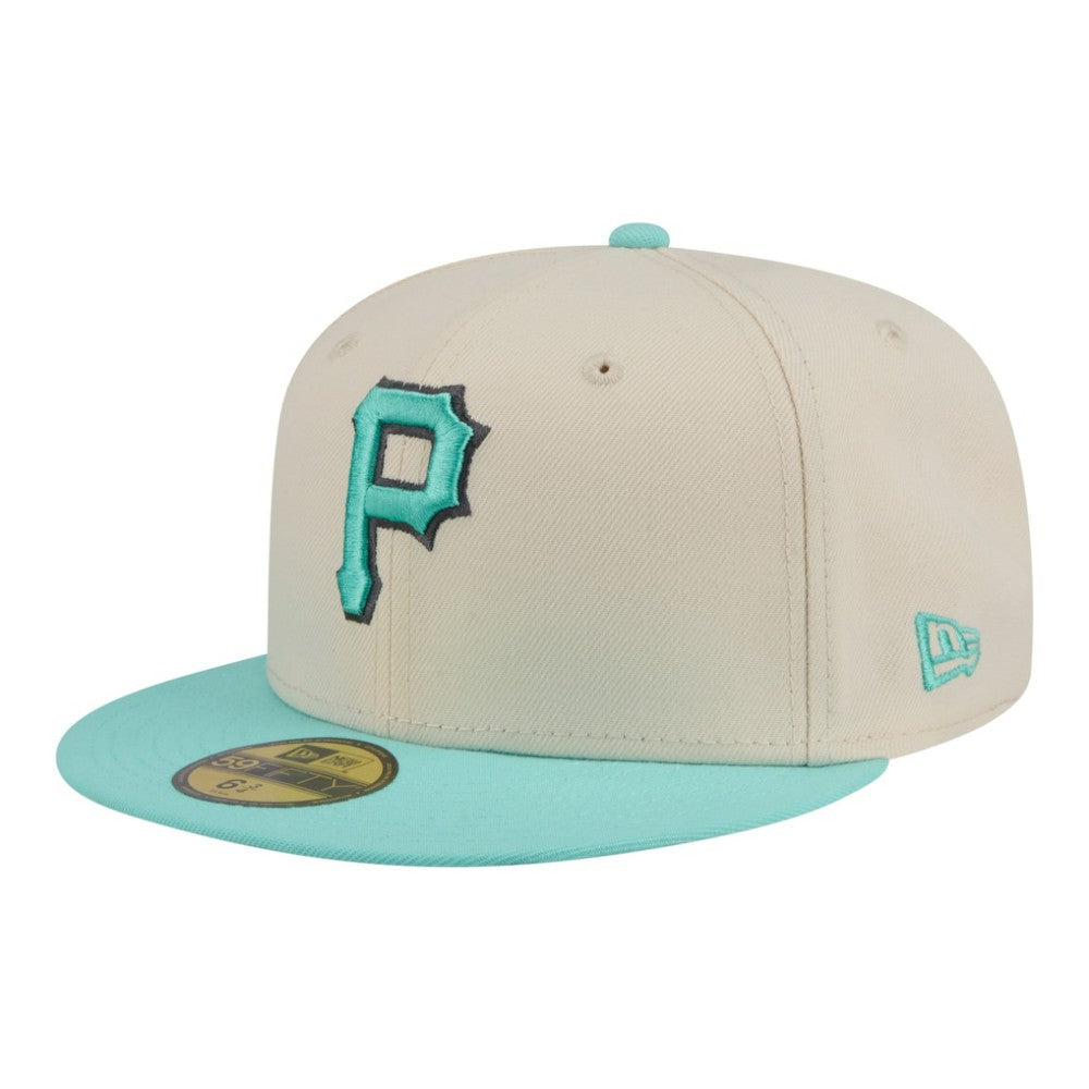 Pittsburgh Pirates Two-Tone Color Pack 59FIFTY Fitted Hat - Light Beige/Turquoise | New Era