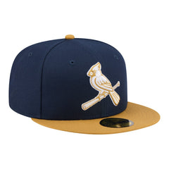 St. Louis Cardinals Two-Tone Color Pack 59FIFTY Fitted Hat - Navy/Khaki | New Era