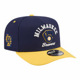 Milwaukee Brewers Arched A-Frame 9FIFTY Adjustable Hat - Navy/Gold | New Era