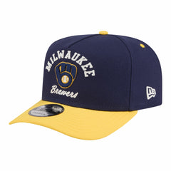 Milwaukee Brewers Arched A-Frame 9FIFTY Adjustable Hat - Navy/Gold | New Era