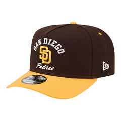 San Diego Padres Arched A-Frame 9FIFTY Adjustable Hat - Brown/Gold | New Era