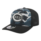 Cincinnati Reds Tonal Camo 9SEVENTY Stretch-Snap Hat - Black | New Era