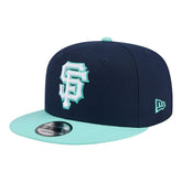 San Francisco Giants 2-Tone Color Pack 9FIFTY Snapback Hat - Navy/Turquoise | New Era