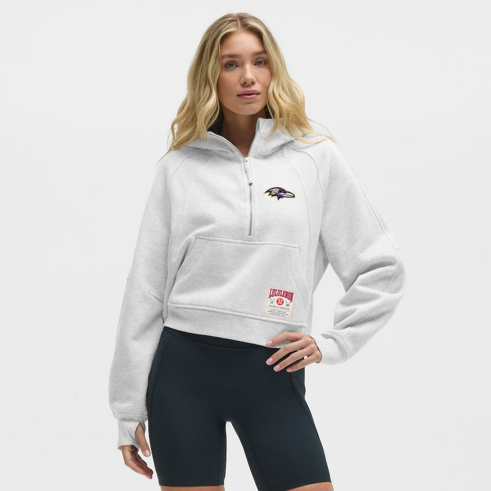 Baltimore Ravens lululemon Women's Scuba Oversized Half-Zip Hoodie - Heathered Core Ultra Light Grey sale