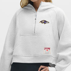 Baltimore Ravens lululemon Women's Scuba Oversized Half-Zip Hoodie - Heathered Core Ultra Light Grey sale