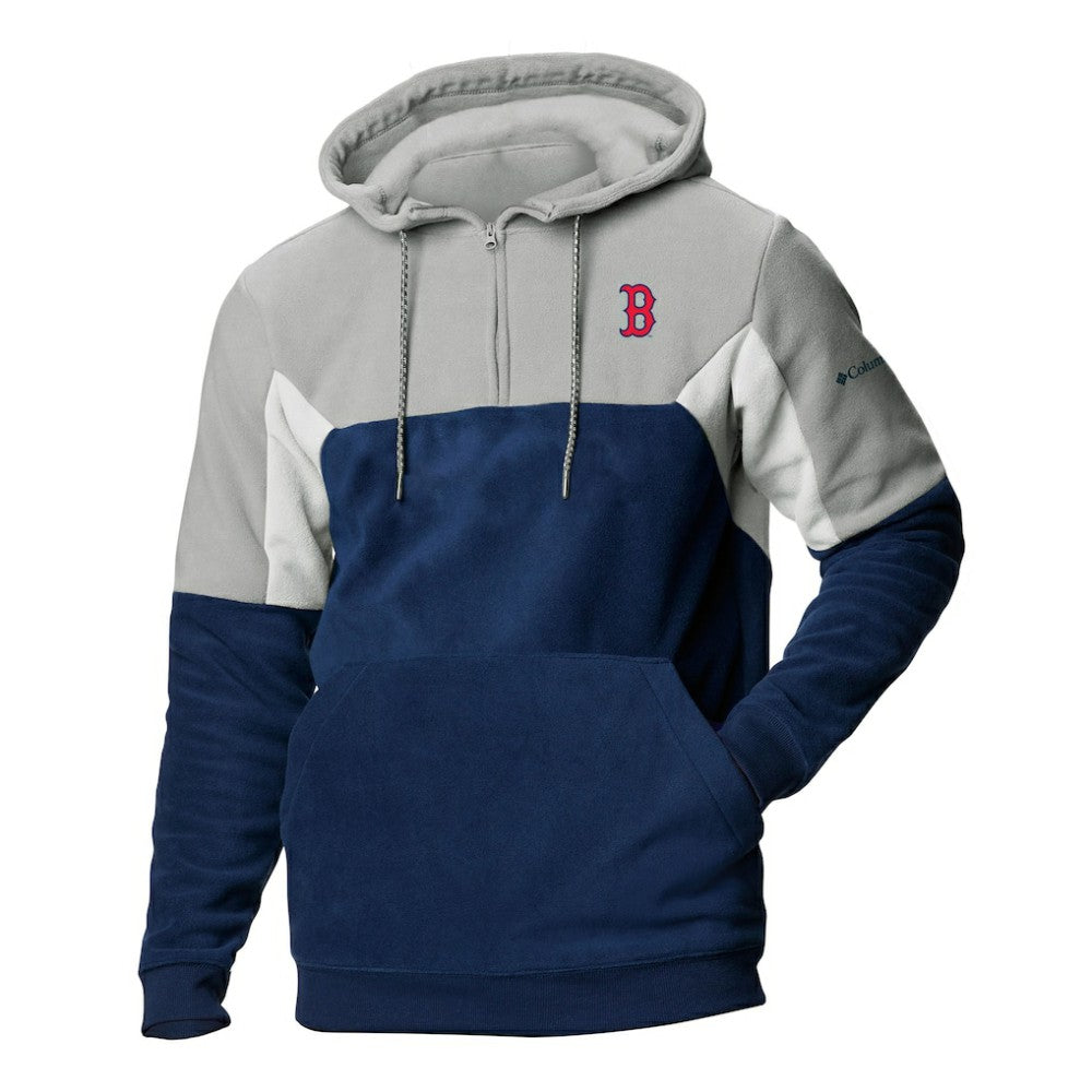 Boston Red Sox Men's Lodge Fleece Quarter-Zip Hoodie - Navy | Columbia