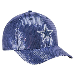 Dallas Cowboys New Era Women's Sequin 9FORTY Adjustable Hat - Navy for sale