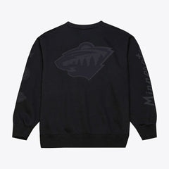 Minnesota Wild Mitchell & Ness Phantom Fleece Crew Neck Sweatshirt Black