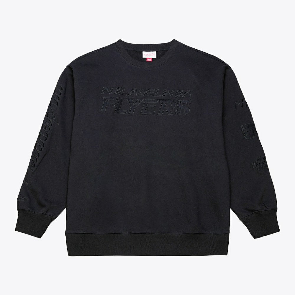 Philadelphia Flyers Mitchell & Ness Phantom Fleece Crew Neck Sweatshirt Black
