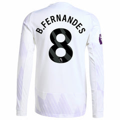 Bruno Fernandes Manchester United 2025/26 Away Long Sleeve Player Jersey - White | Adidas outlet
