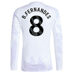 Bruno Fernandes Manchester United 2025/26 Away Replica Long Sleeve Player Jersey - White | Adidas on sale