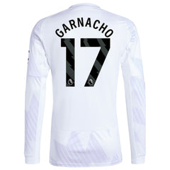 Alejandro Garnacho Manchester United 2025/26 Away Replica Long Sleeve Player Jersey - White | Adidas on sale