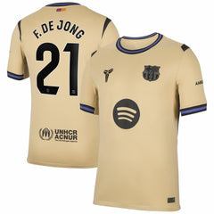 Frenkie de Jong Barcelona 2025/26 Away Stadium Replica Jersey - Gold | Nike online