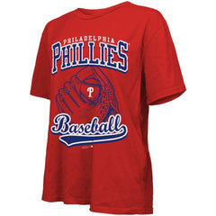Philadelphia Phillies Majestic Threads Women's Oversized First Base T-Shirt - Red