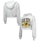 San Diego Padres Majestic Threads Women's Cropped Have A Field Day Tri-Blend Hoodie - White