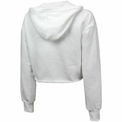Detroit Tigers Majestic Threads Women's Cropped Have A Field Day Tri-Blend Hoodie - White