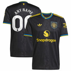 Manchester United 2025/26 Third Replica Custom Jersey - Black | Adidas cheap