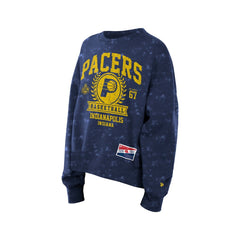 Indiana Pacers Women's Throwback Collection Mineral Wash Crewneck Sweatshirt - Navy | New Era sale