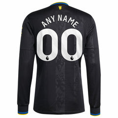 Manchester United 2025/26 Third Replica Long Sleeve Custom Jersey - Black | Adidas for sale