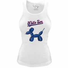 Chicago White Sox Tiny Turnip Women's Fitted Balloon Dog Tri-Blend Tank Top - White