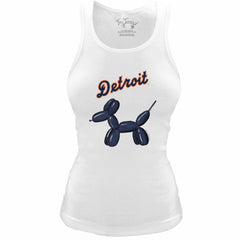 Detroit Tigers Tiny Turnip Women's Fitted Balloon Dog Tri-Blend Tank Top - White