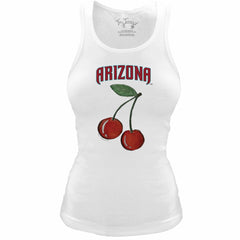 Arizona Diamondbacks Tiny Turnip Women's Fitted Cherries Tri-Blend Tank Top - White