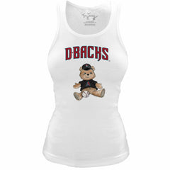 Arizona Diamondbacks Tiny Turnip Women's Fitted Teddy Bear Tri-Blend Tank Top - White
