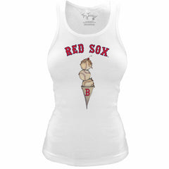 Boston Red Sox Tiny Turnip Women's Fitted Triple Scoop Tri-Blend Tank Top - White