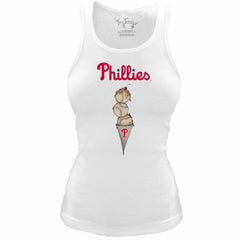 Philadelphia Phillies Tiny Turnip Women's Fitted Triple Scoop Tri-Blend Tank Top - White
