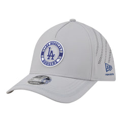 Los Angeles Dodgers Patch 39THIRTY A-Frame M-Crown Perforated Flex Hat - Gray | New Era