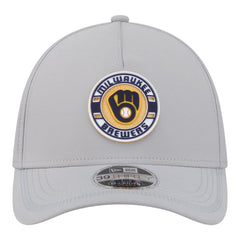 Milwaukee Brewers Patch 39THIRTY A-Frame M-Crown Perforated Flex Hat - Gray | New Era
