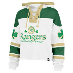 New York Rangers '47 Women's McLucky Cropped Lacer Hoodie White