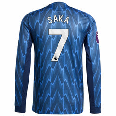 Bukayo Saka Arsenal 2025/26 Away Long Sleeve Player Jersey - Blue | Adidas for sale