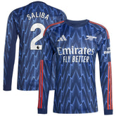 William Saliba Arsenal 2025/26 Away Replica Long Sleeve Player Jersey - Blue | Adidas cheap